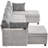 U-shaped Chenille Sofa Pull-out Sofa Bed with Large Storage Space-1400342655