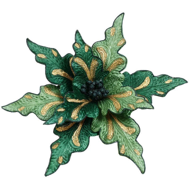 Poinsettia à paillettes - ensemble de 12 x 4 pouces