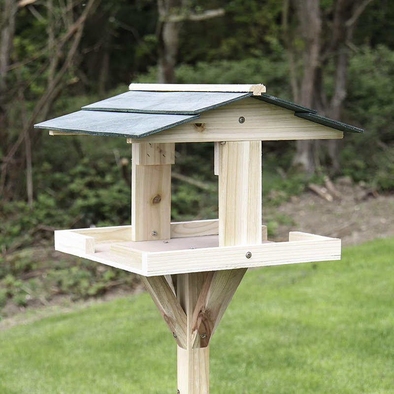 Kewanna Wood Freestanding Tray Bird Feeder