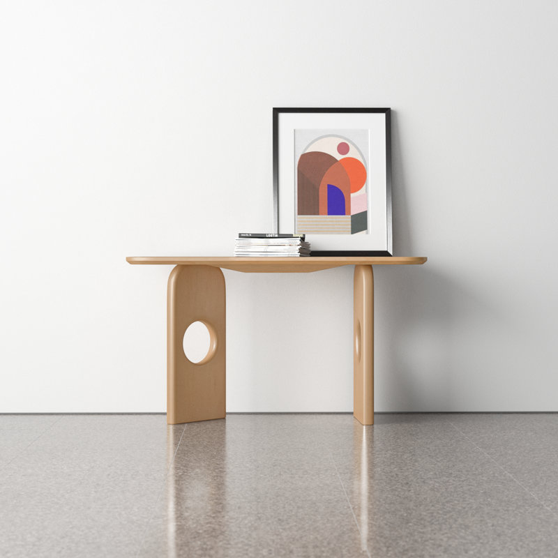 White Oak Rectangular Drop Leaf Console Table