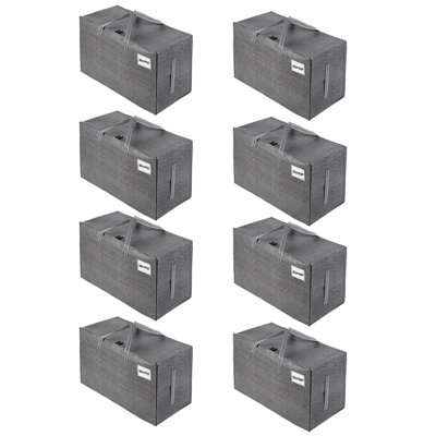 Moving And Storage Bags, Heavy Duty, Alternative To Moving Boxes, Large Packing Totes Supplies For College Dorm Room With Zipper For Clothes, Wide Open Design (/8 PCS)