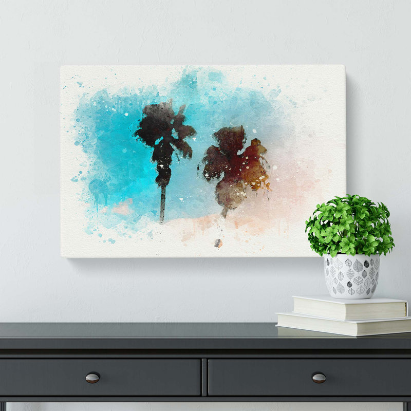Los Angeles Palm Trees In Abstract - Wrapped Canvas, 50cm H x 76cm W x 3cm D