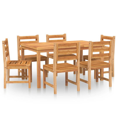 Ensemble de salle à manger rectangulaire pour l'extérieur en teck de 59,1 po L pour 6 personnes
