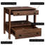 Table de chevet avec station de charge, table de bout en bois avec 2 tiroirs et tablette ouverte MINCETA, table de chevet moderne avec ports USB et prises de courant pour chambre à coucher, salon, noyer-1300124090