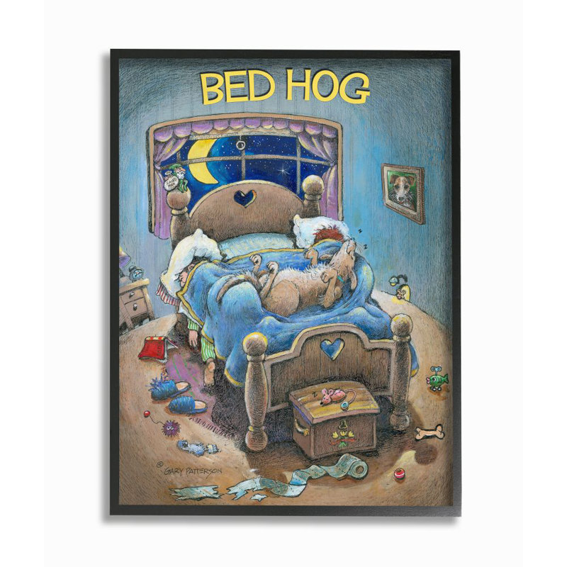 « lit monopoli pour chien amusant » par gary patterson, reproduction d’art, Giclée encadrée noir minuit, H 20 po x l 16 po