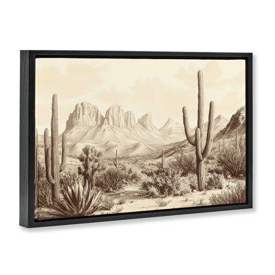 Cadre flottant désert, cactus, par Petal Prints Design