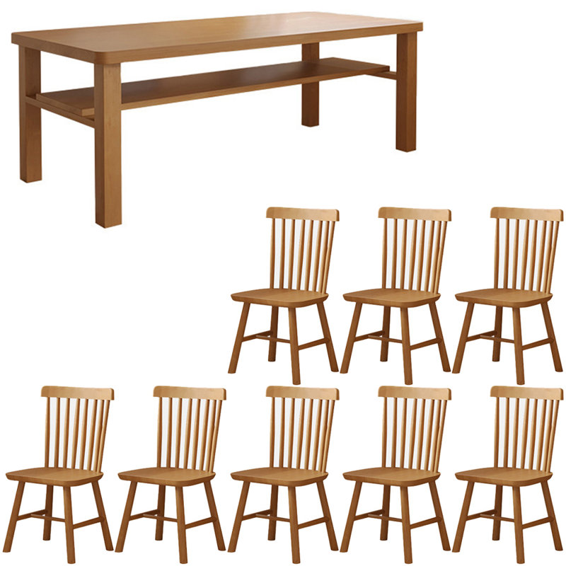 Ensemble de table à manger moderne et simple en bois massif., H 29,5 po x L 86,6 po x l 35,4 po
