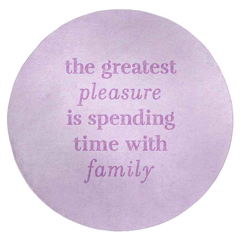 Tapis en poly-chenille en polyester "love", Rond 5 pi