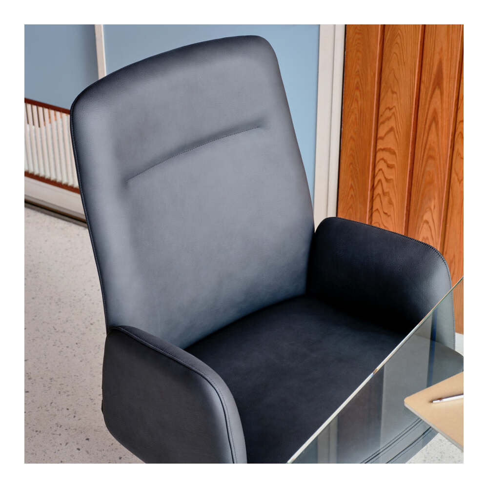 Leather Office Chair with Lumbar Support, 36"