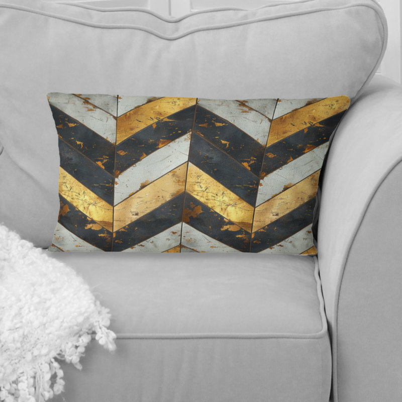 Coussin lombaire ivoire à chevrons - Glam