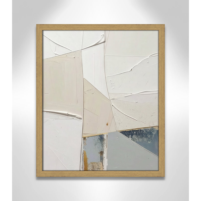 «Plastering II» par Alonza Saunders, Grain de bois naturel, L 16 po x H 19 po, Impression encadrée