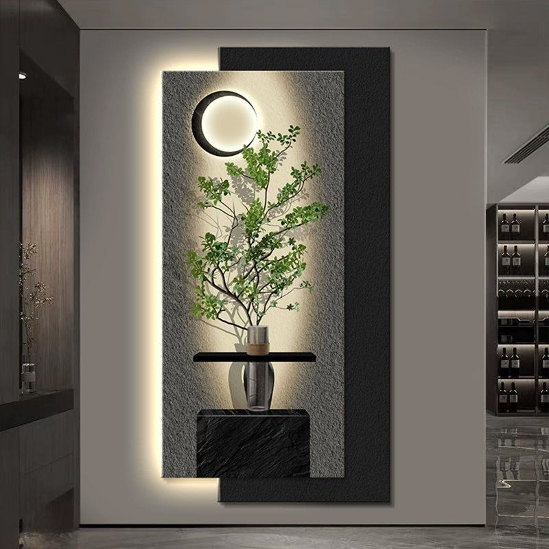 White, Black Rectangular Sandstone Wall art, 31.5" H x 15.75" W