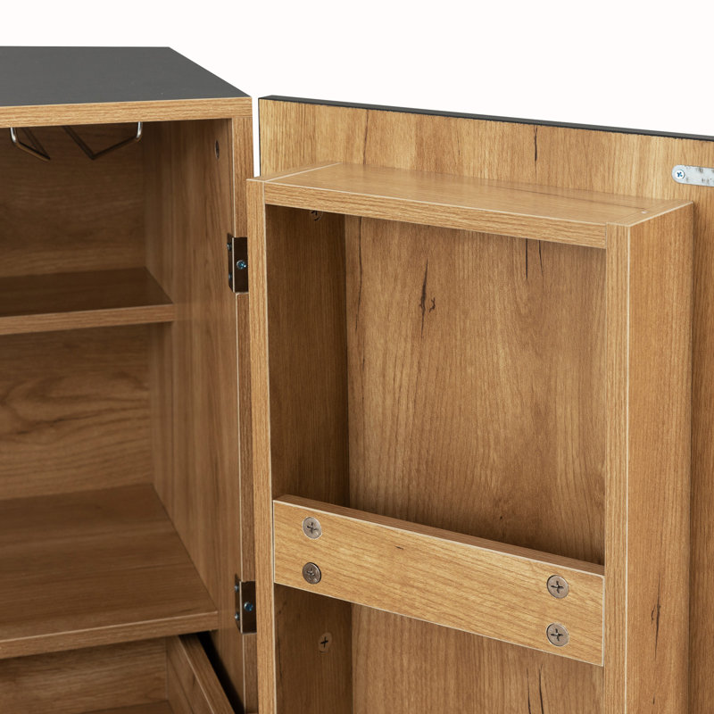 Bar, armoire à vin, crédence de rangement pour boissons alcoolisées, buffet avec porte-bouteilles, Noir