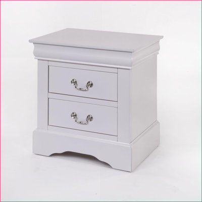 Louis Philippe III White 2-Drawer Modern Nightstand