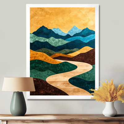Désert chemin doré des montagnes du Sinaï II - désert, art mural