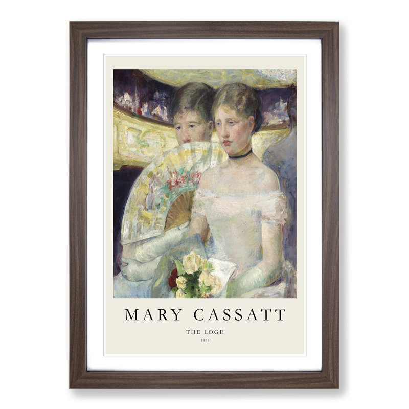 The Loge by Mary Cassatt - Picture Frame Painting, Walnut Framed, 65cm H x 48cm W x 2cm D