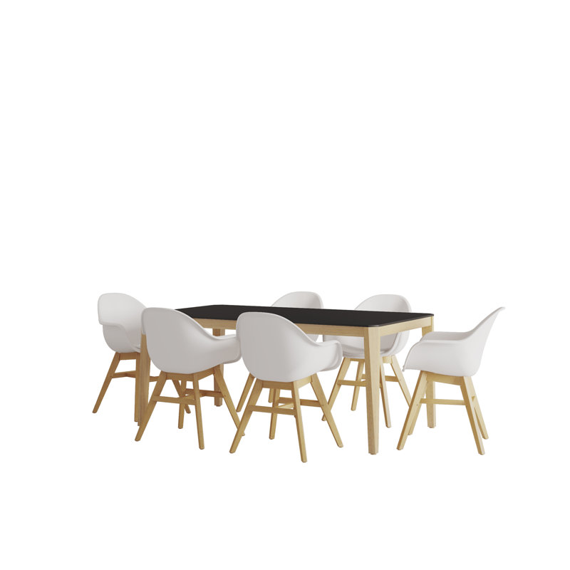Ensemble de salle à manger Geddies, Noir, H 40 po x L 67 po x l 40 po