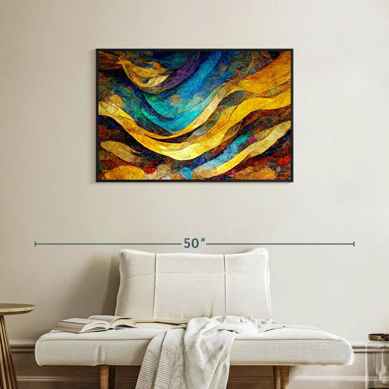 Dunes du désert Leota, Cadre flottant noir, 37 po x 25 po