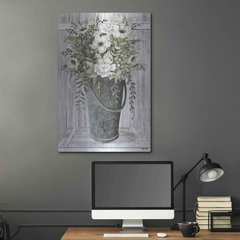 " Galvanized Fleurs " by Cindy Jacobs, 36" H x 24" W