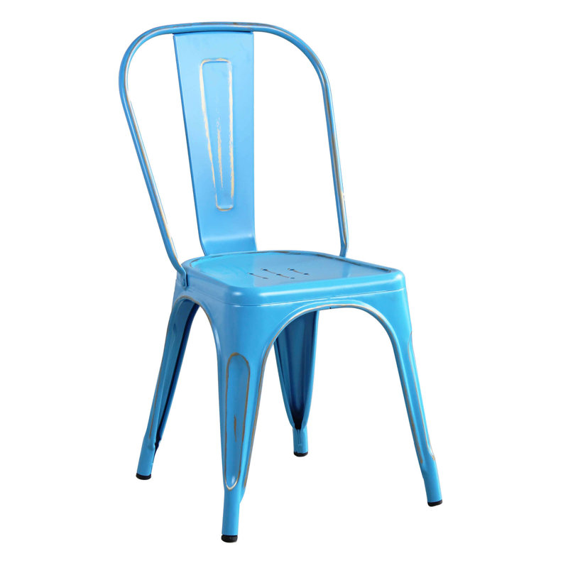 Barretti Patio Dining Side Chair, Blue