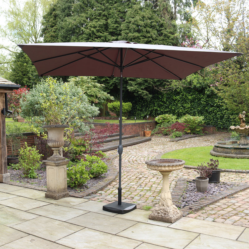 2.4mx3m Crank and Tilt Rectangular Parasol Grey Powder Coated Pole (38mm Pole, 8 Ribs) This parasol is made using Polyester Fabric which has a Weather-Proof Coating & UPF Sun Protection Level 50