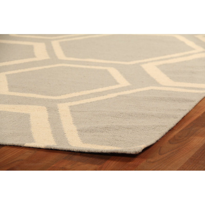 Wool Geometric Indoor Rug, Rectangle 5' x 8'