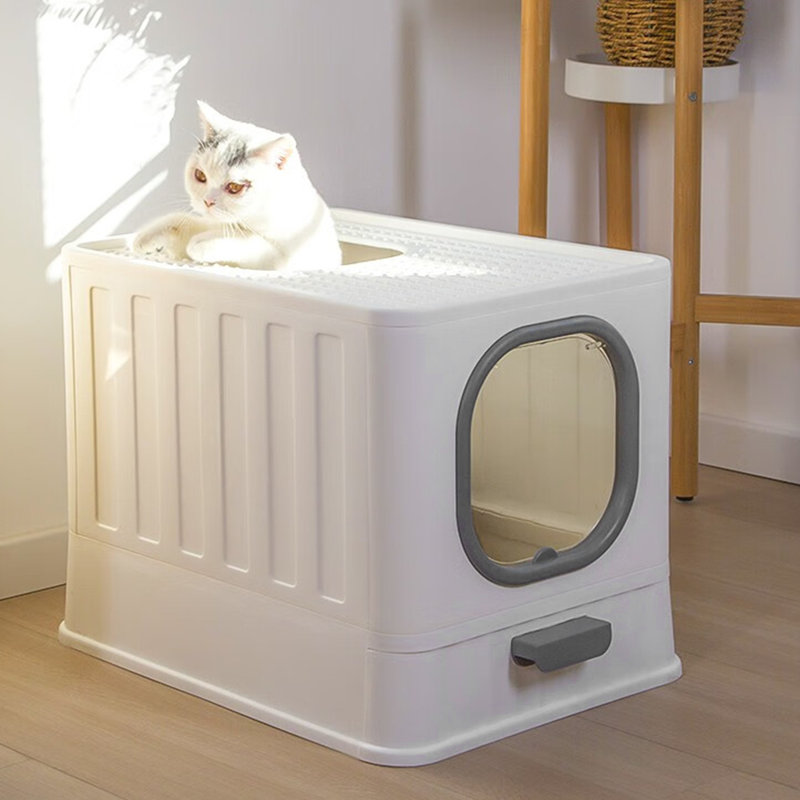 Plastic Litter Box, Grey