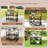 Rolling Bar Cart W/ Flip-up Table Hooks Paper Towel Holder 2 Bistro Stools