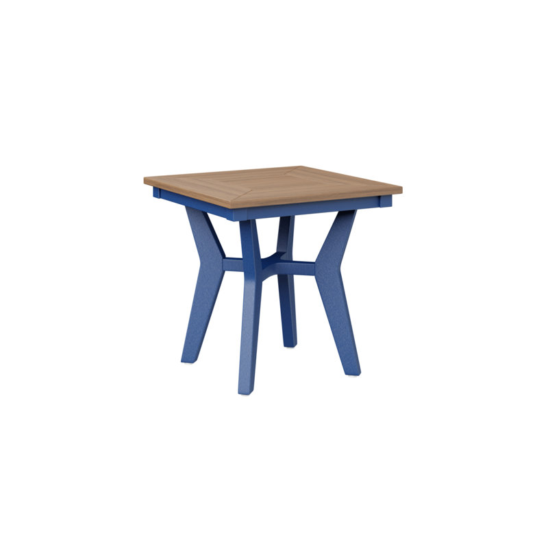 Mayhew Outdoor Square Side Table, Pacific Blue, Antique Mahogany