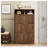 Walnut Entryway Shoe Cabinet with 3 Flip Drawers - Free Standing Hidden Shoe Storage Organizer for Hallway, Foyer | Modern Tall Shoe Rack with Adjustable Shelves
