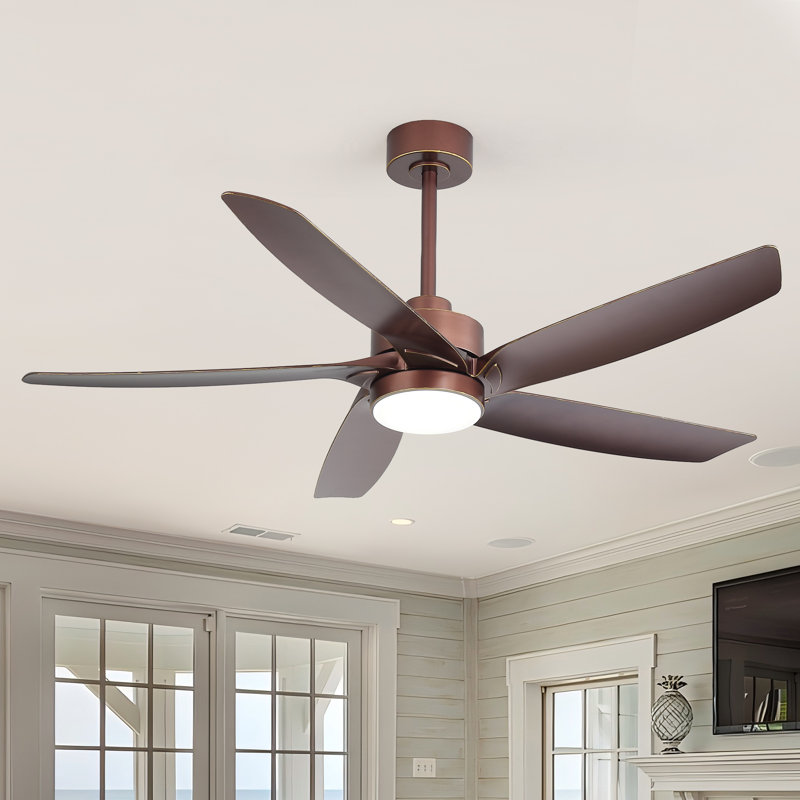 54" Large Ceiling Fan With LED Lights And Remote Control,6-Speed, Reversible Quiet DC Motor, Timer for Indoor/Covered Outdoor