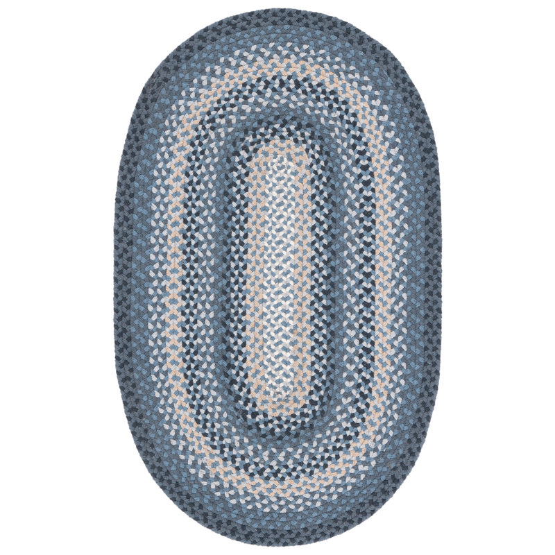 Styrkar Flat Weave 0.92 Cotton 0.08 Others Striped Rug, Oval 3' x 5'