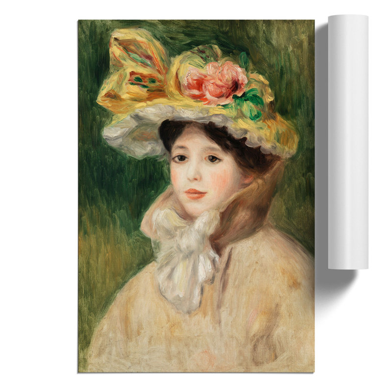 Woman with Capeline by Pierre Auguste Renoir - Frameless Print, 30cm H x 21cm W x 0.1cm D