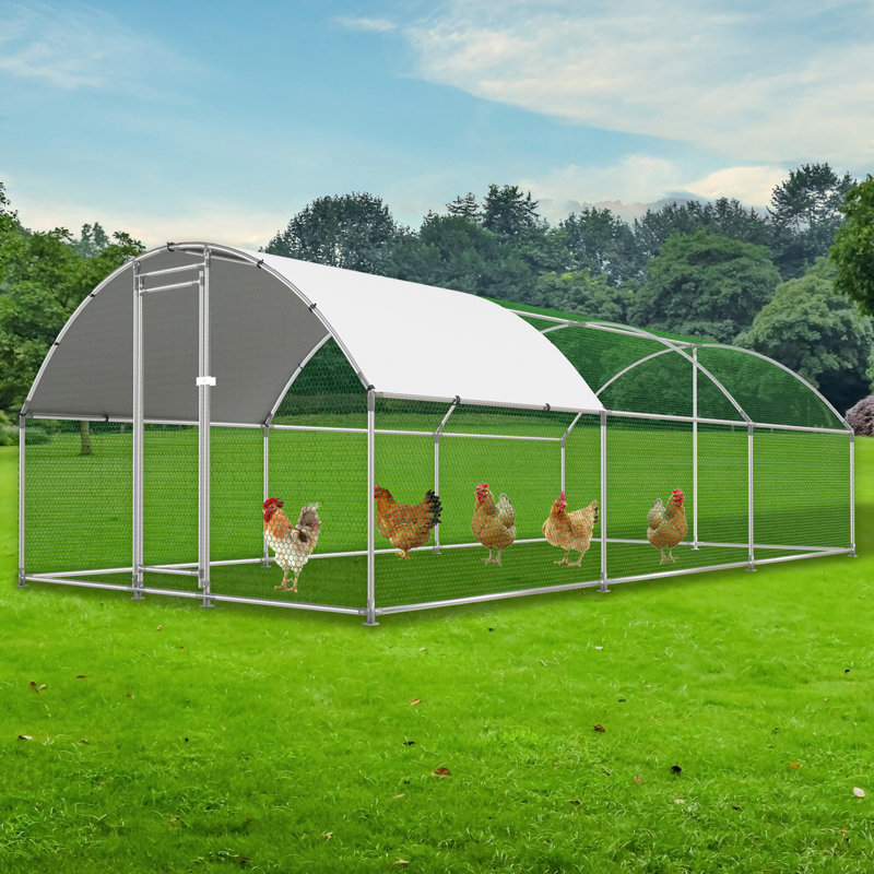 Grande cage à poules en métal pour poulailler avec cage imperméable et anti-ultraviolet, H 78 po x l 120 po x P 228 po