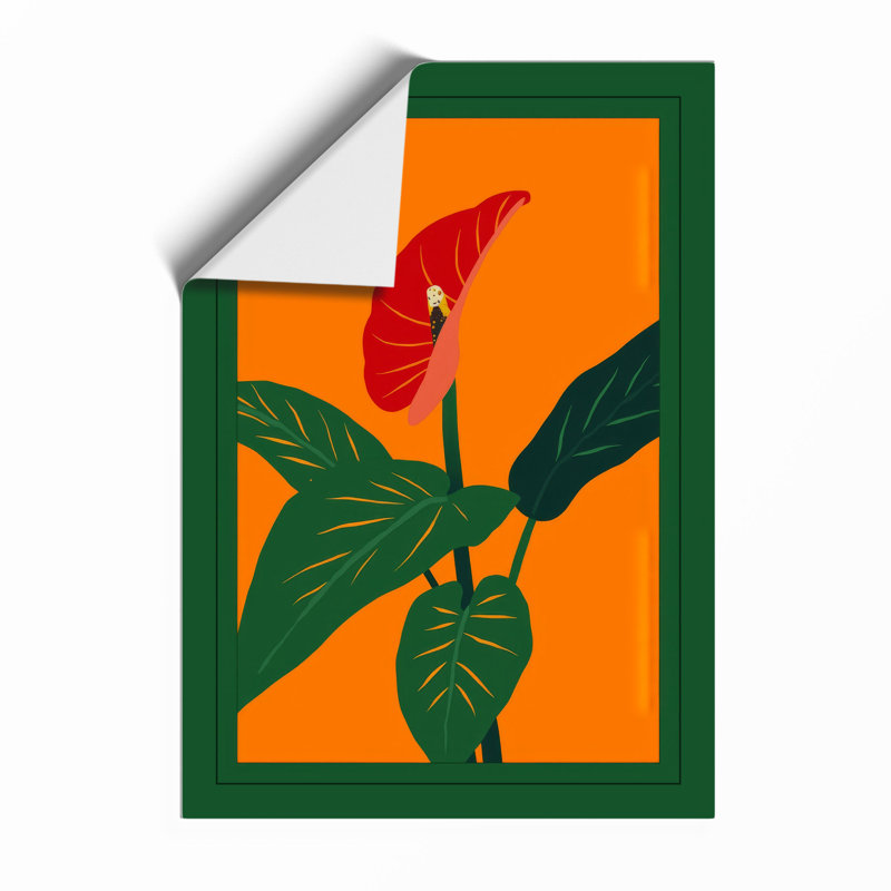 Crimson Bloom Rise Botanical - Print, Unframed, A2 - 59.4 x 42.0 cm