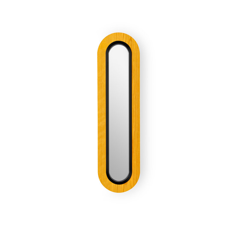 Lens 1 - Light LED Flush Mounted Sconce, 30.7" H x 8.7" W x 1.8" D, Matte Black, Yellow