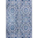 Hand-Knotted Wool/Silk Floral Area Rug in Beige/Gray/Blue