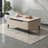 Cream wind rectangular rock slab coffee table-110431464-110431461