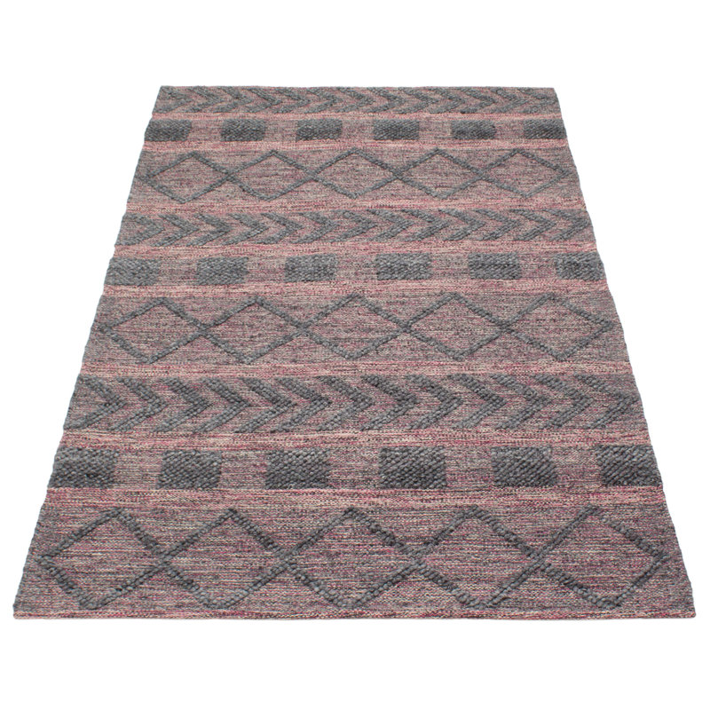 Tapis noir / rouge 4 pi 11 po x 8 pi 2 po Demaje One-of-a-Kind