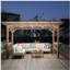 Pavillon de jardin pergola en bois 13 'x 6,5' avec toit en métal et ampoules et comptoirs de bar