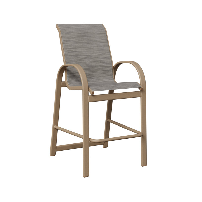Chaise de bar Cazares, Chêne veiné de bois, Mica perle