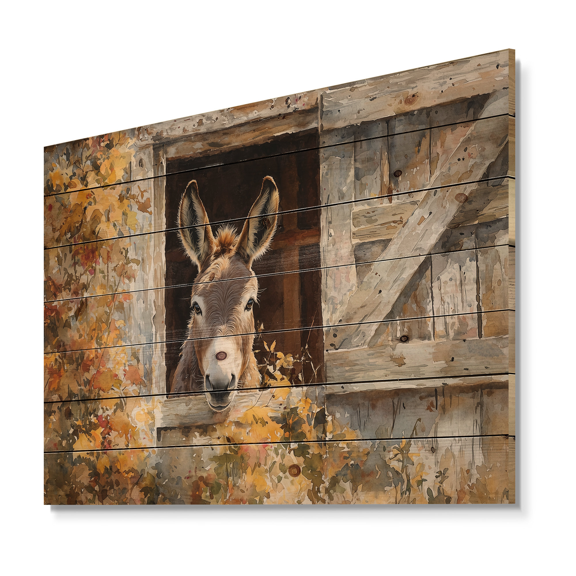 Ophelia & Co. Donkey S Path Tot Hye Barn I - Donkey Wood Print - On ...