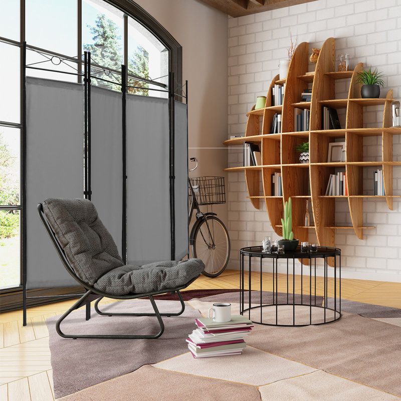 Nelena 159cm W x 182cm H 4 - Panel Folding Room Divider