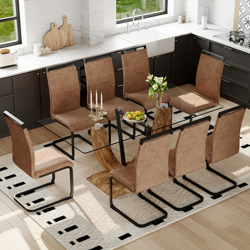 Glass Dining Table Set, 9