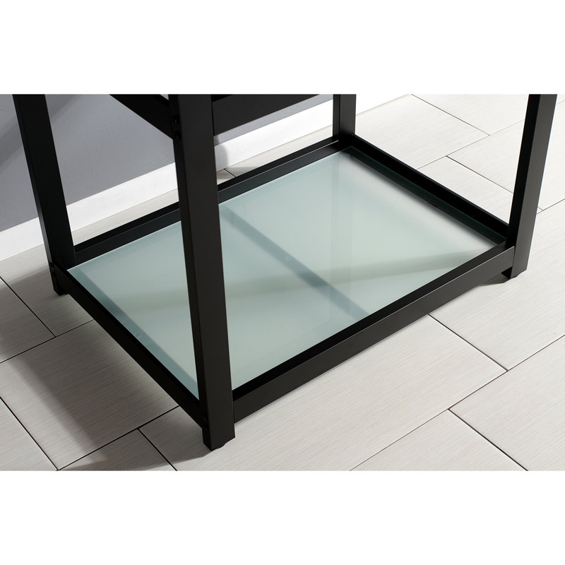 Meuble-lavabo de salle de bain simple 31 po fauceture, Noir mat