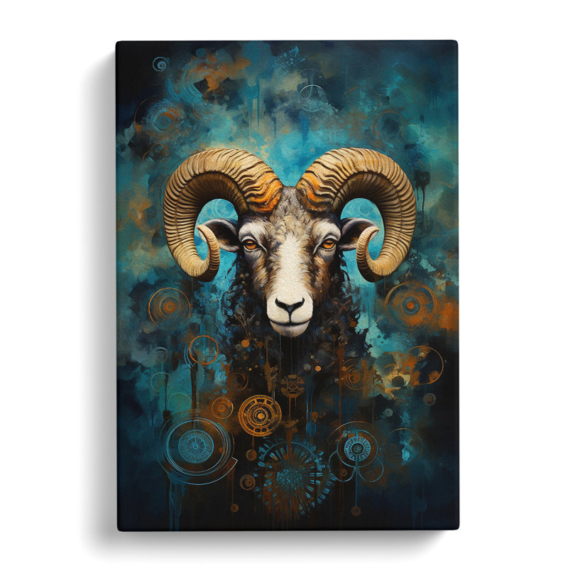 Aries Zodiac Modern - No Frame Print, 60cm H x 40cm W x 3cm D