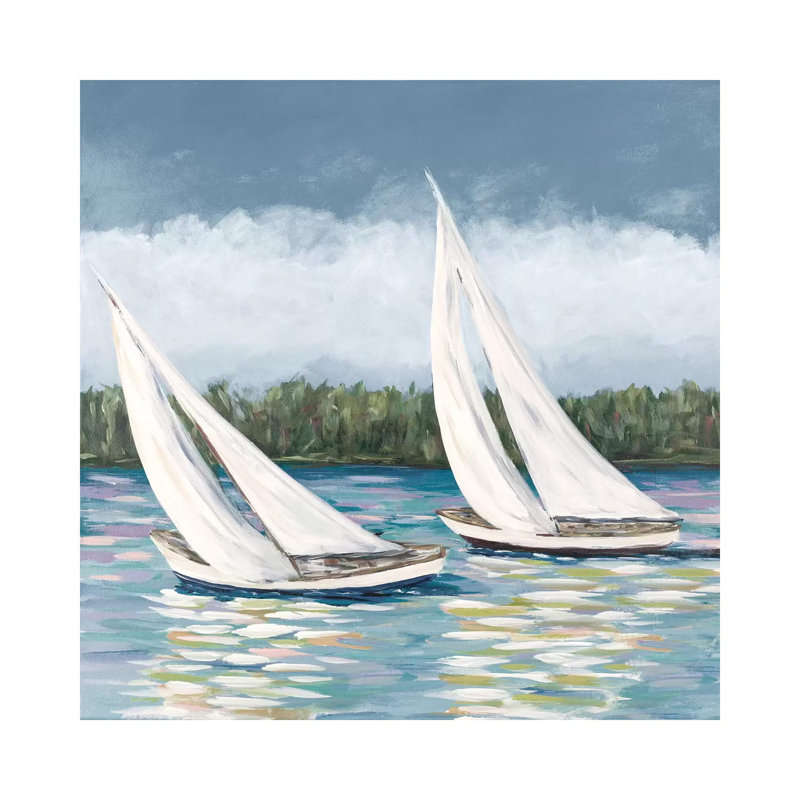 Soft Sails II by Julie Derice - Wrapped Canvas Painting, 45.72 cm H x 45.72 cm W