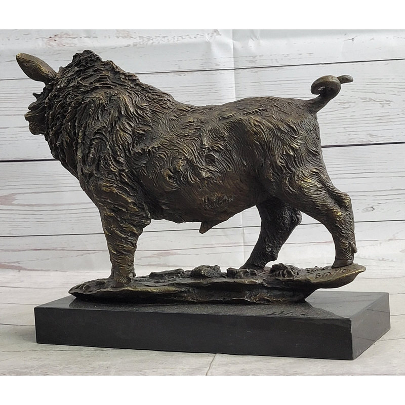 Grande sculpture de cochon sanglier Barye