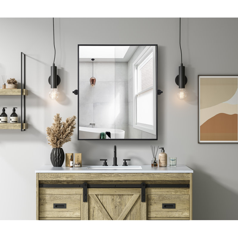Miroir Amoura, Noir, 36 po x 30 po