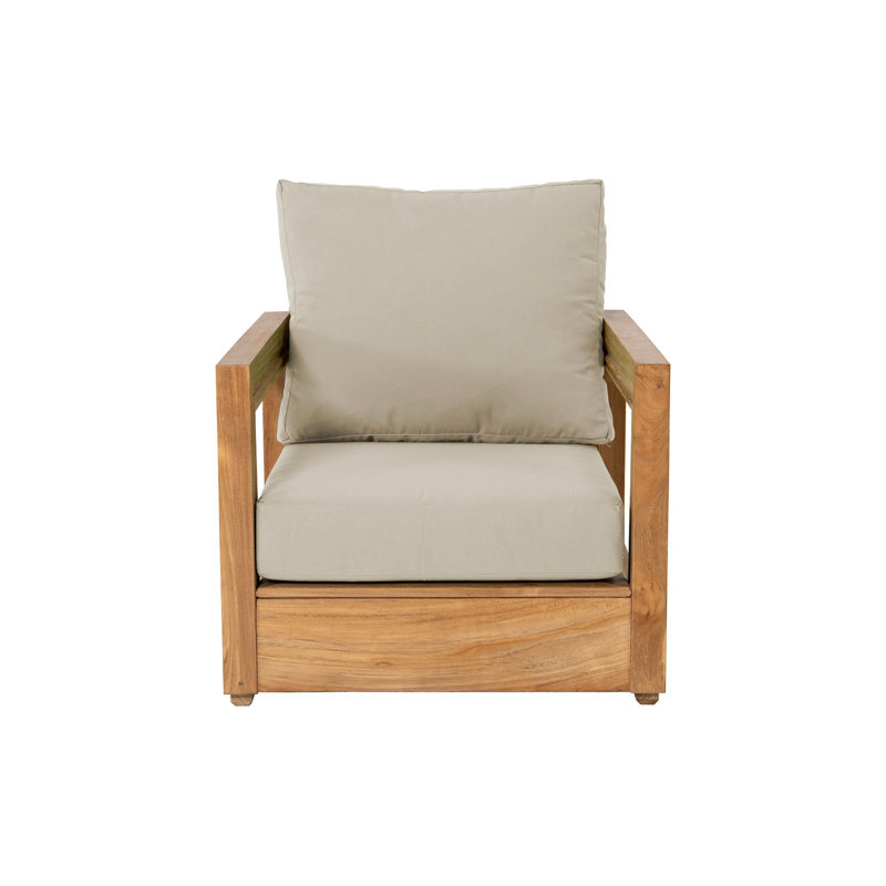 Chatsworth Outdoor 7 - Piece Teak Conversation Set, Antique Beige